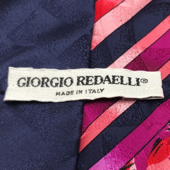 Giorgio Redaelli Gorgeous Colorful Floral Design Silk Tie. Made in Italy - Picture 4 of 9